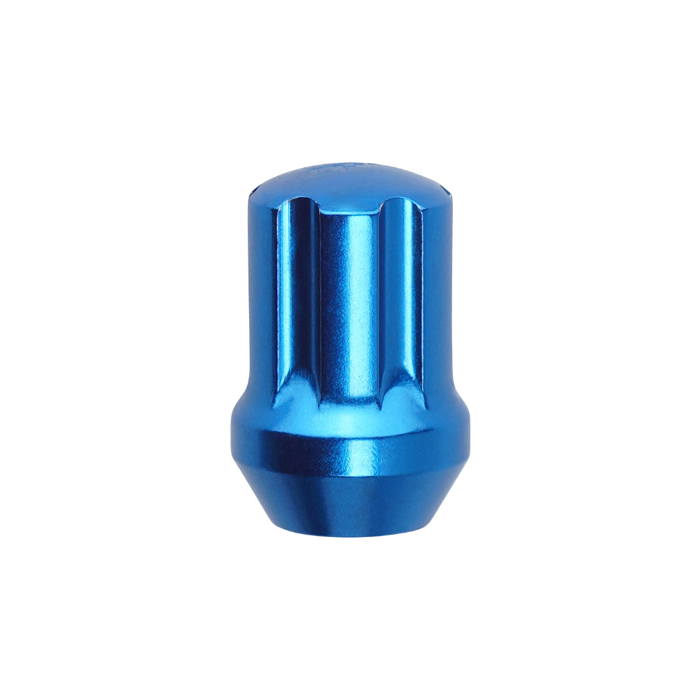 F2 Steel Lug Nuts M12x1.25 w/ Lock Kit, Blue