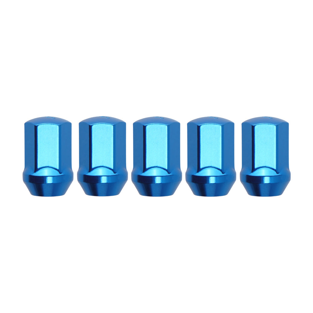 F2 Steel Lug Nuts M12x1.25 w/ Lock Kit, Blue