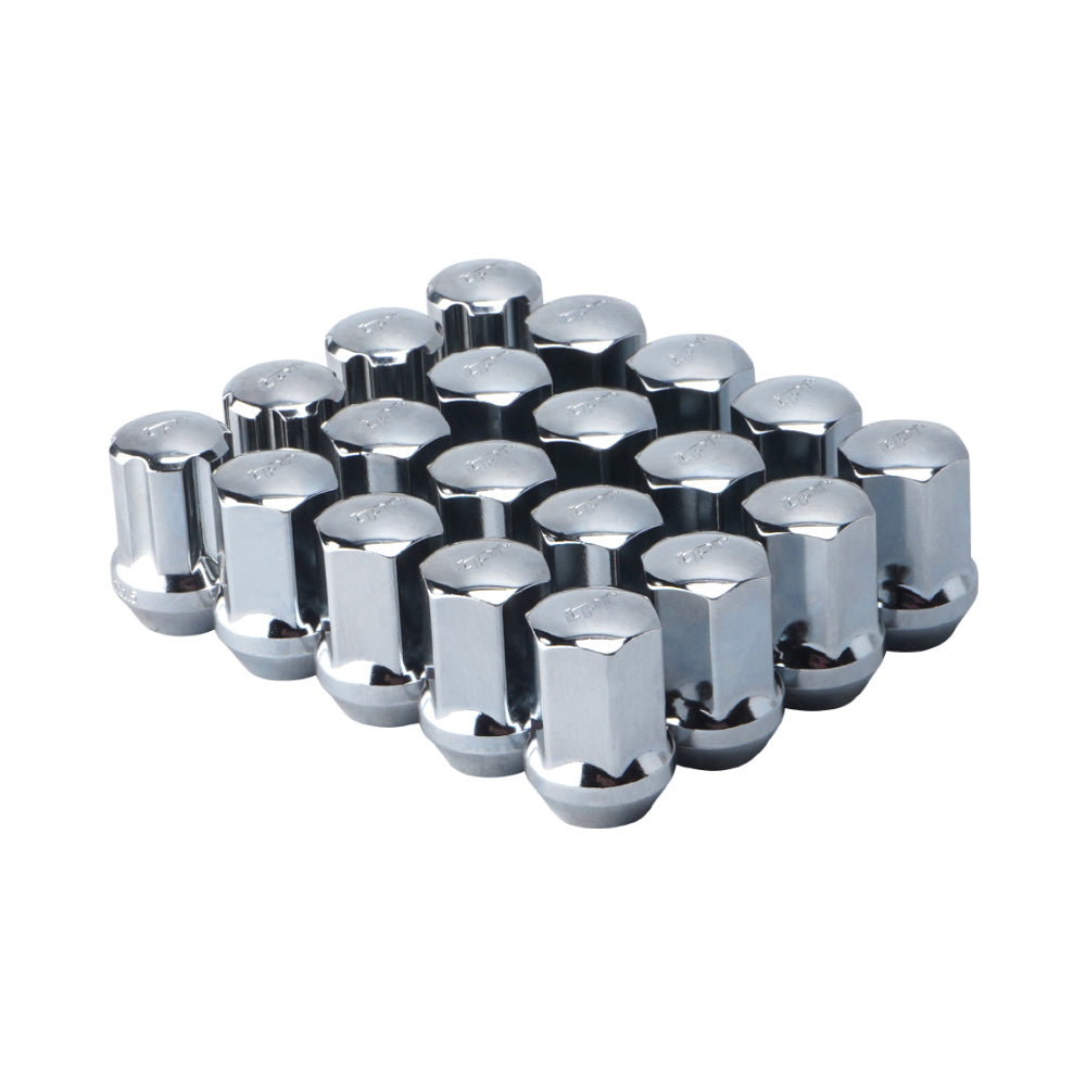 F2 Steel Lug Nuts M12x1.25 w/ Lock Kit, Chrome