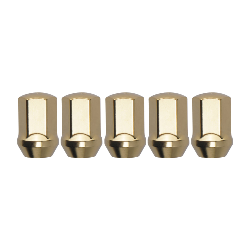 F2 Steel Lug Nuts M12x1.5 w/ Lock Kit, Gold