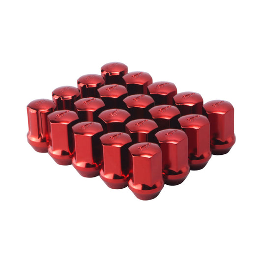 F2 Steel Lug Nuts M12x1.25 w/ Lock Kit, Red