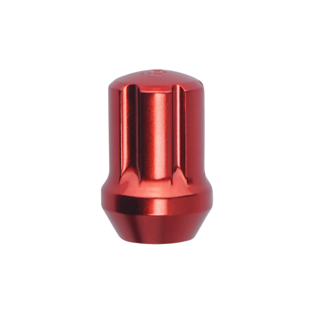 F2 Steel Lug Nuts M12x1.25 w/ Lock Kit, Red