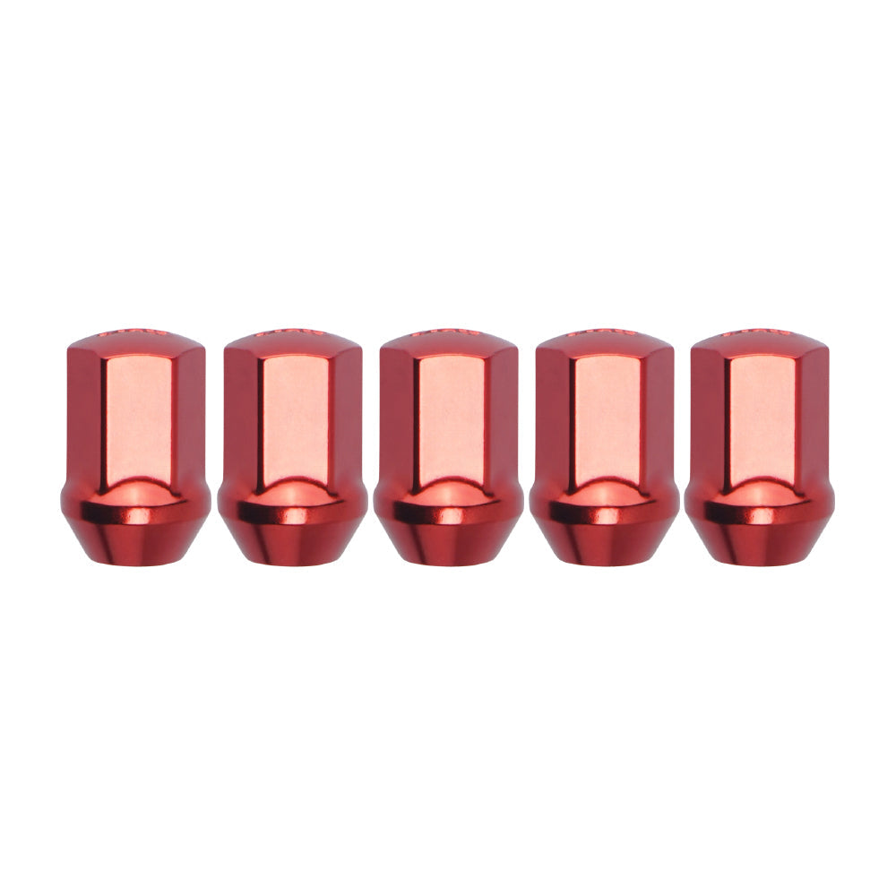 F2 Steel Lug Nuts M12x1.25 w/ Lock Kit, Red