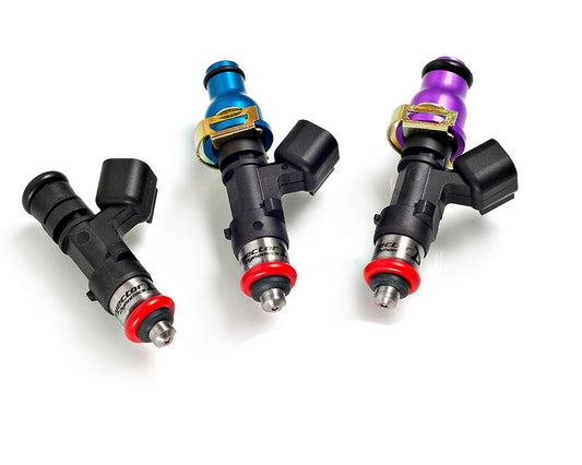 Injector Dynamics - ID1050-XDS, for R32, R33, R34 / RB26. 11mm (blue) adaptor tops. Denso lower. Set of 6.